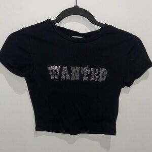 Garage Black Cropped Tee